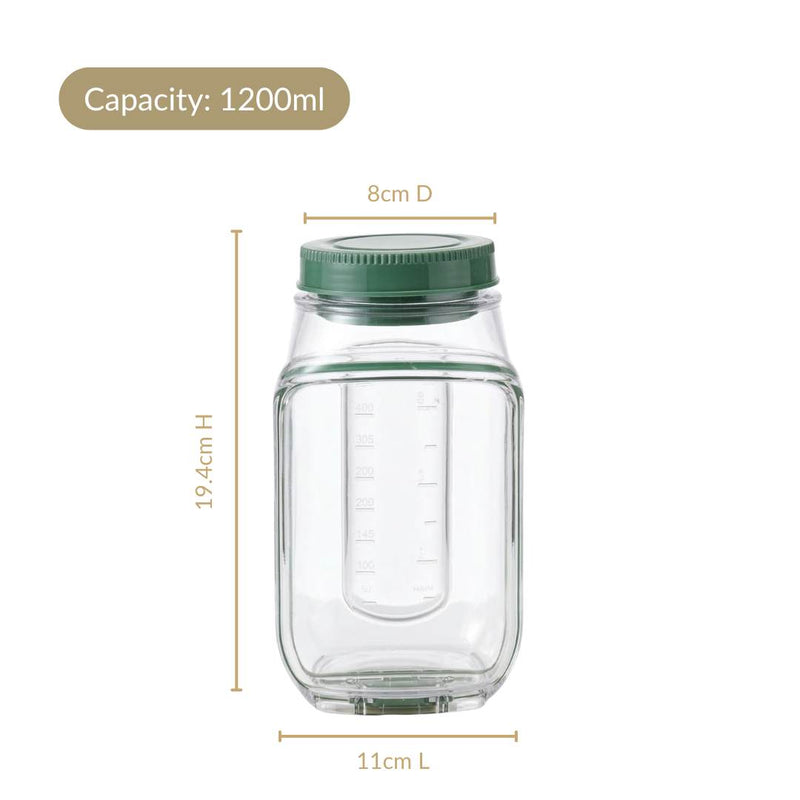 Portable Salad 2 in 1 Jar And Bowl With Cup 1200ml