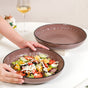 Large Salad Serving Bowl Set Of 2 Taupe 1800ml