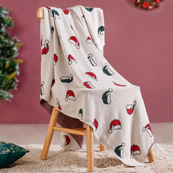 Santa Hat Christmas Sofa Throw Blanket