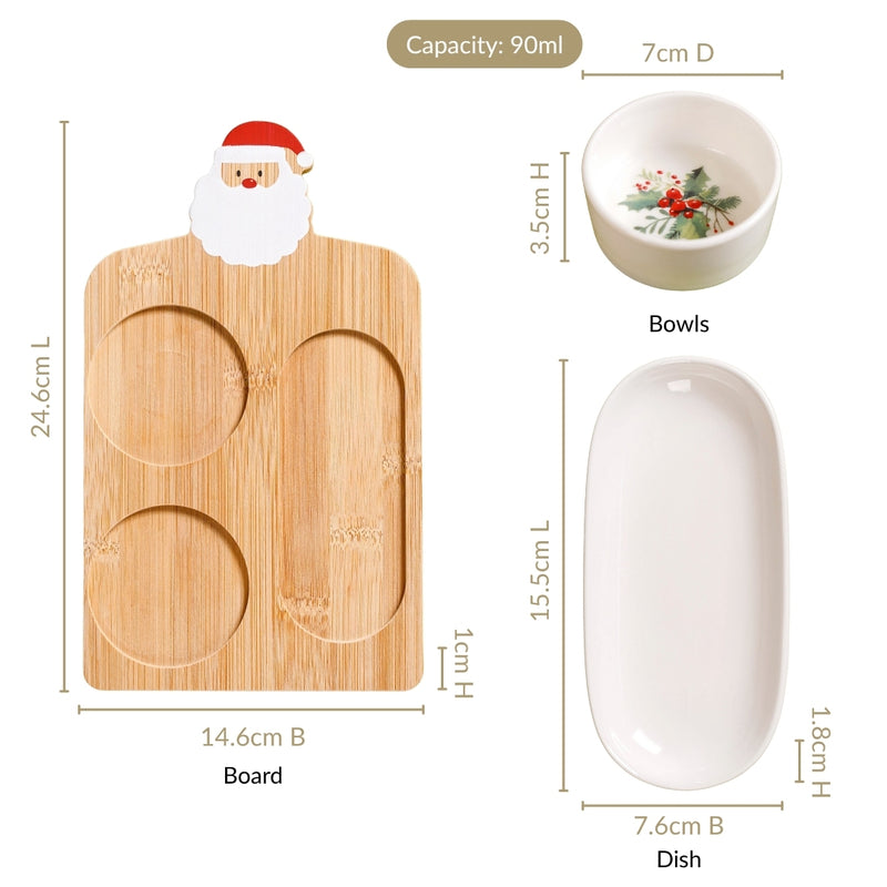 Mistletoe Santa Serving Platter Set Of 6