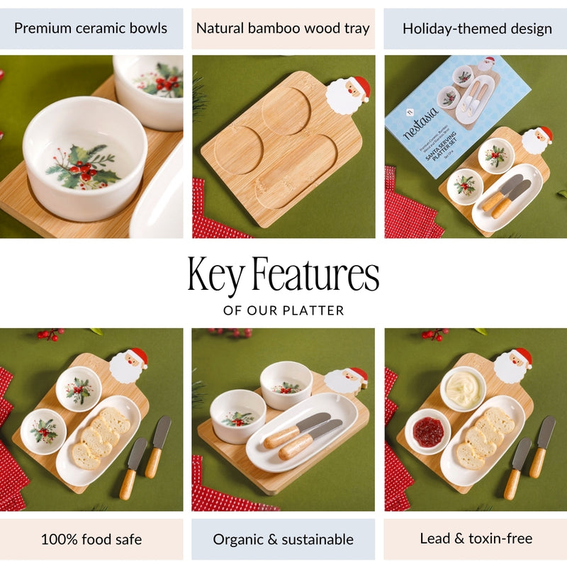 Mistletoe Santa Serving Platter Set Of 6