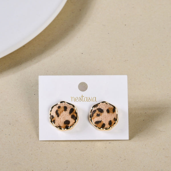 Savanna Animal Print Beige Studs