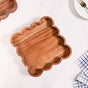 Scallop Acacia Wood Square Serving Tray