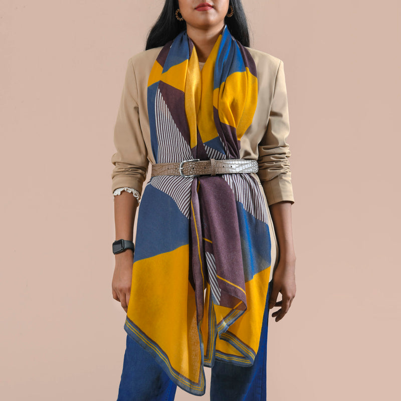 Geometric Super Soft Multicolour Scarf Stole