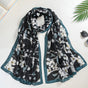 Black Floral Summer Scarf For Women