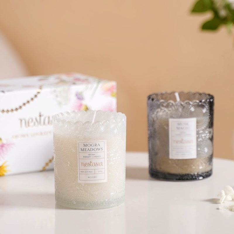Mogra & Musk Melody Scented Candle Jars Set Of 2