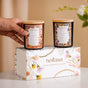 Caramel & Woodberry Scented Candles Jars Set Of 2