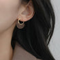 Sculpted Arc Hoop Earrings Brown