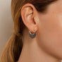 Sculpted Arc Hoop Earrings Brown