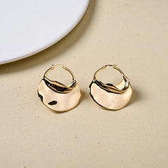 Sculpted Arc Hoop Earrings Gold