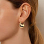 Sculpted Arc Hoop Earrings Gold