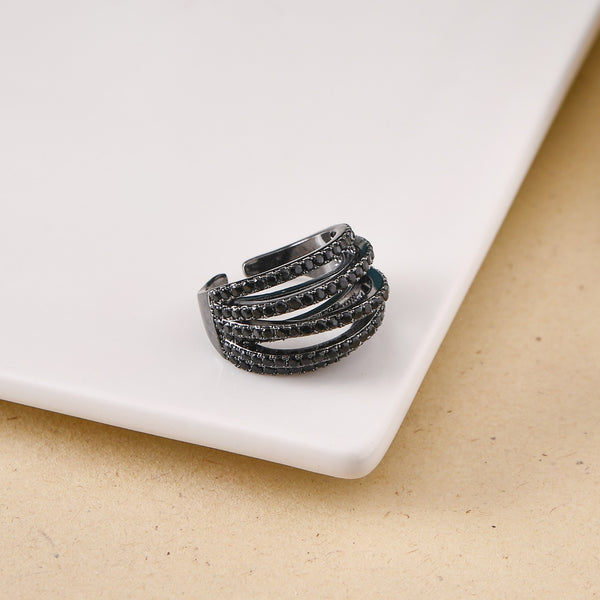 Sculpted Layers Oxidised Silver Ring