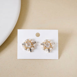 Sculptural Edgy Gold Stud Earrings