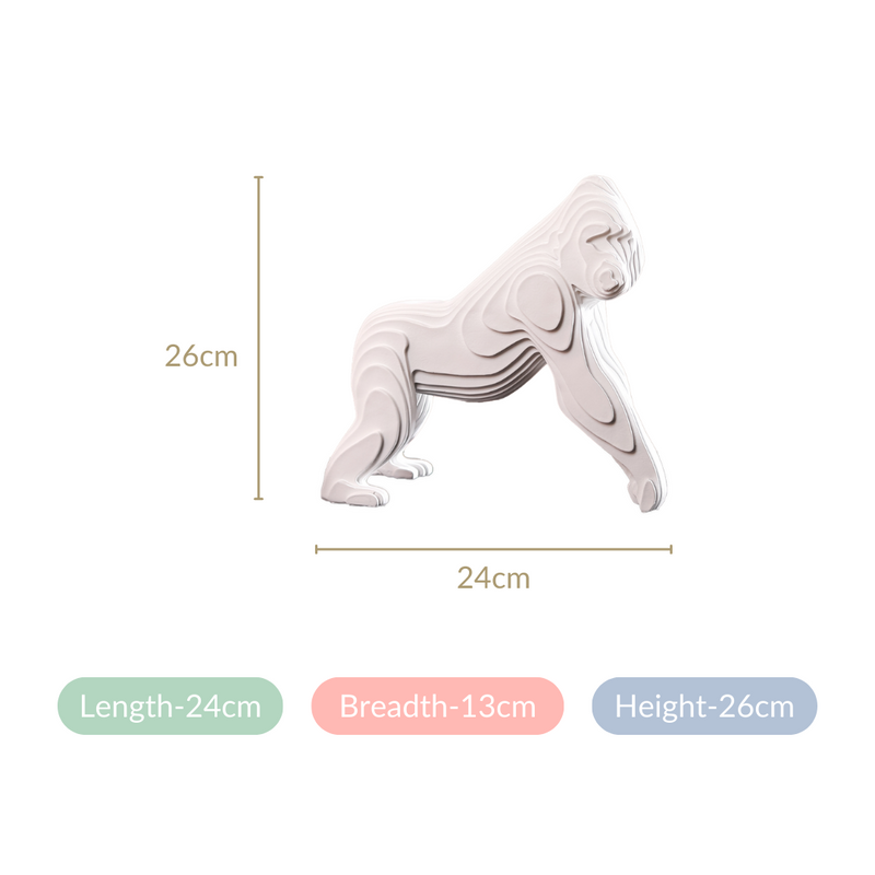 Minimalist Gorilla Sculpture White