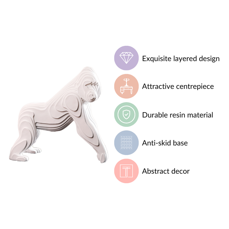 Minimalist Gorilla Sculpture White