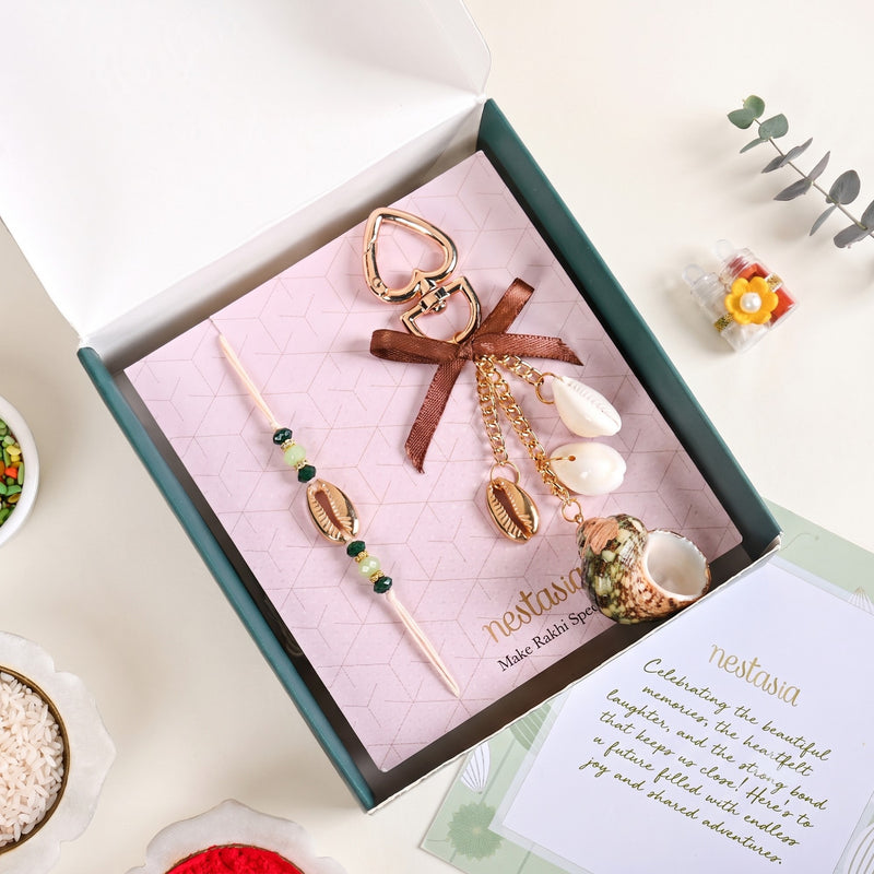 Seashell Lumba Rakhi Duo Gift Set For Couples