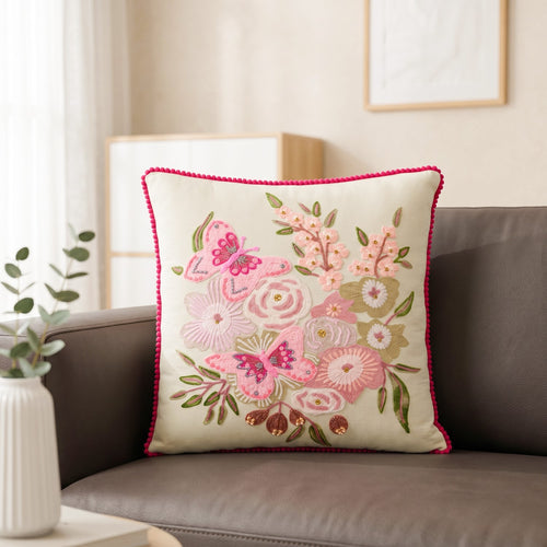 Secret Garden Embroidered Cushion Cover 40x40cm