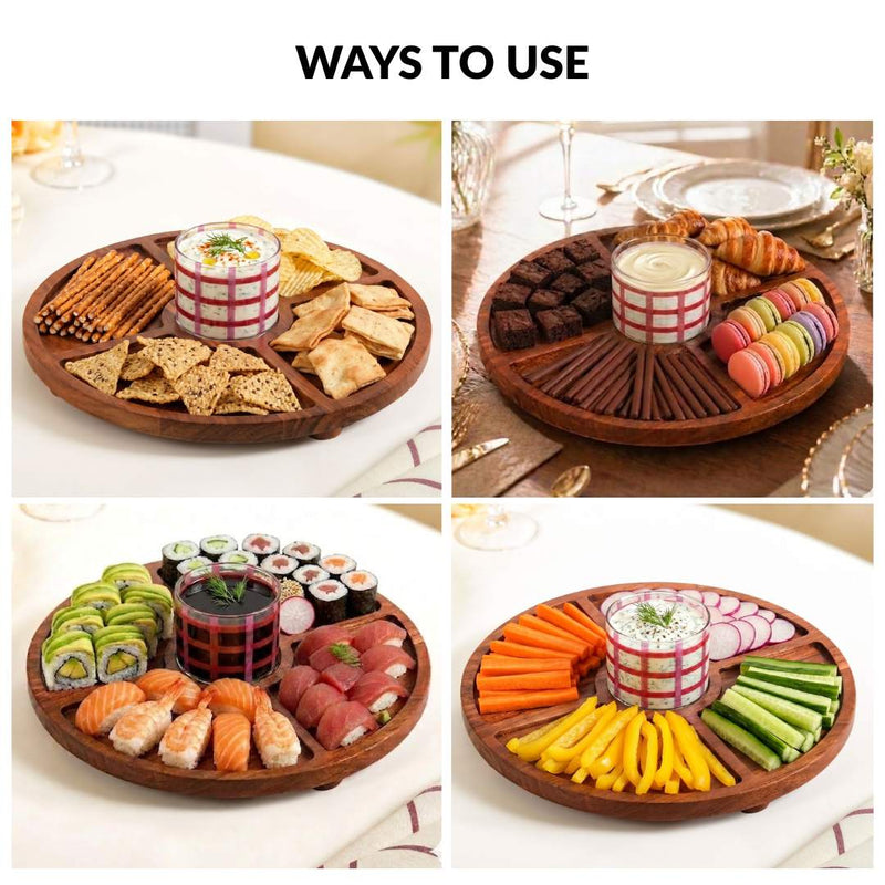 Platterazzi Serving Platter With Dip Bowl Set Of 2