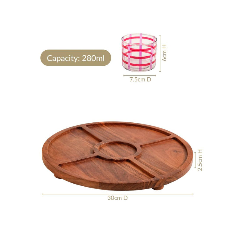 Platterazzi Serving Platter With Dip Bowl Set Of 2