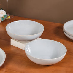 Pallor Ceramic Serving Bowl Set Of 2 Grey 1000ml