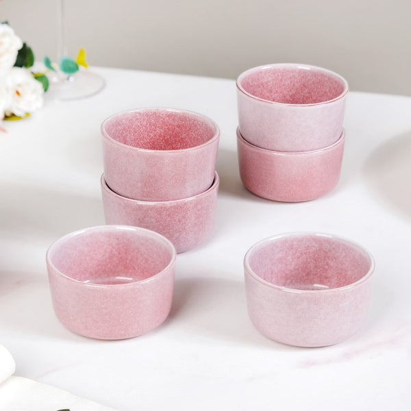 Sera Ceramic Small Bowl Pink Set Of 6 200ml