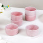 Pallor Small Ceramic Snack Bowl Pink Set Of 6 200ml