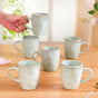 Set Of 6 Sera Light Green Ceramic Coffee Mug 250ml