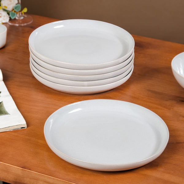 Sera Ceramic Dinner Plate Set Of 6 Grey 10 Inch