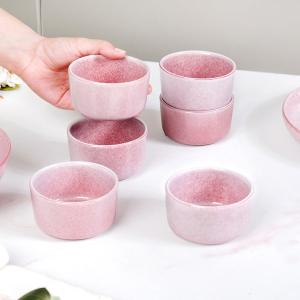 Sera Ceramic Small Bowl Pink Set Of 6 200ml