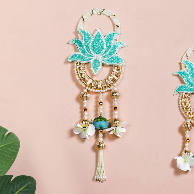 Serenity Bloom Wall Hanging Set Of 2 In Mint