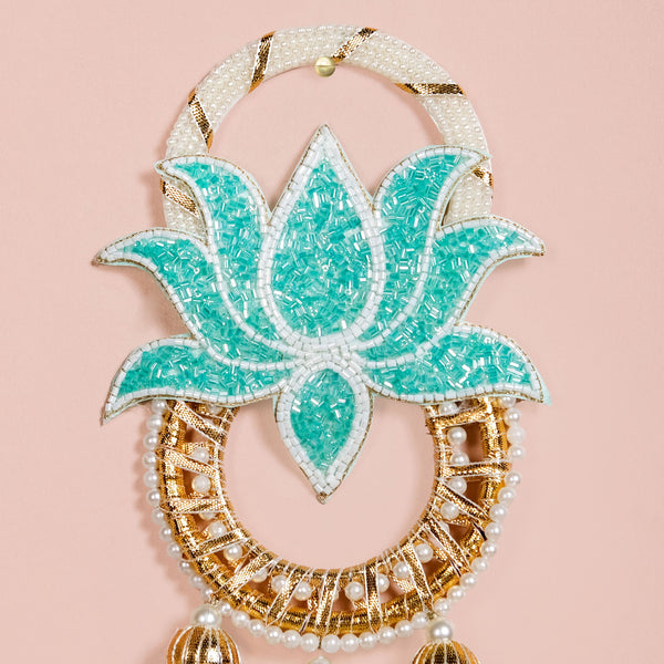 Lotus Bloom Wall Hanging Set Of 2 Mint Blue