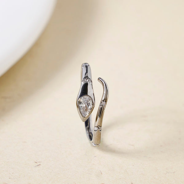 Serpentine Charm Oxidised Silver Ring