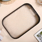 Embossed Serving Tray With Bamboo Wood Frame