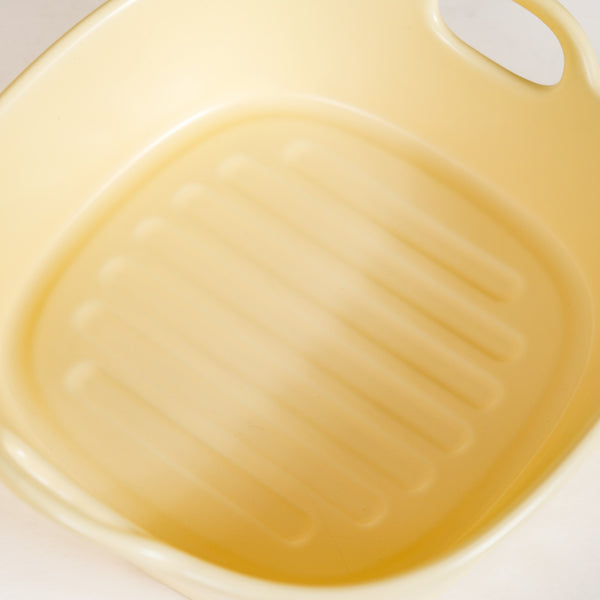 Rectangular Baking Bowl With Handle Yellow 800 ml
