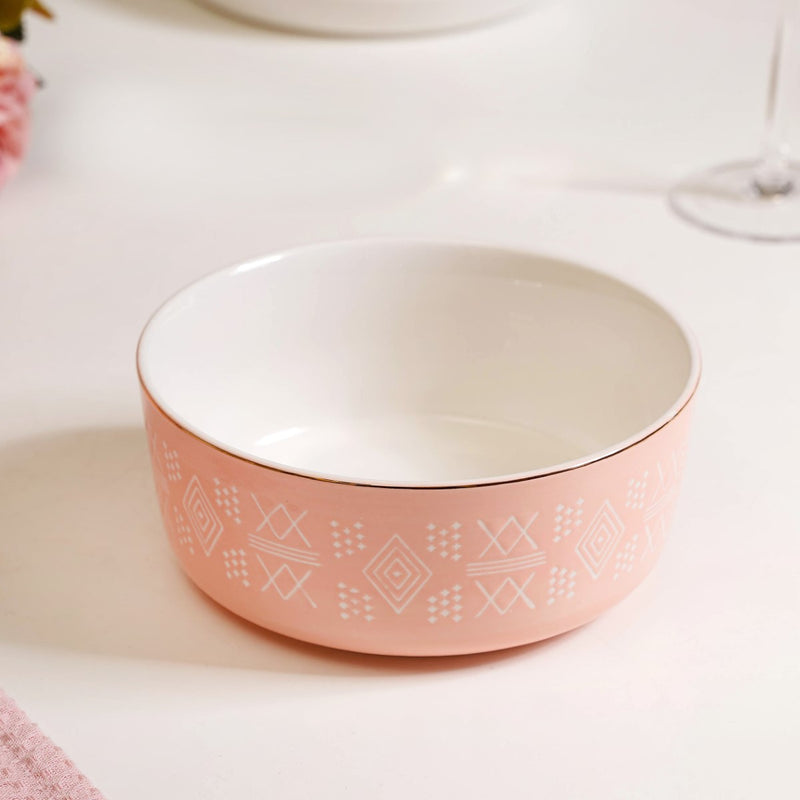 Azo Pink Serving Bowl Set Of 2 1140ml- bowl sets, serving bowls set, pink bowls, printed bowls, big bowl sets, serving dishes, serving bowls