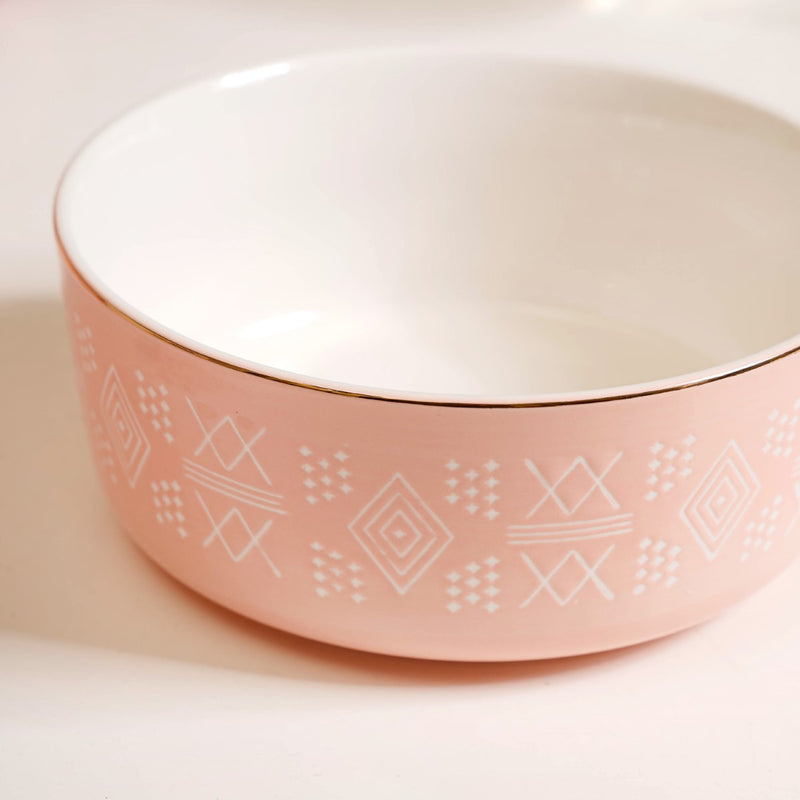 Azo Pink Serving Bowl Set Of 2 1140ml- bowl sets, serving bowls set, pink bowls, printed bowls, big bowl sets, serving dishes, serving bowls