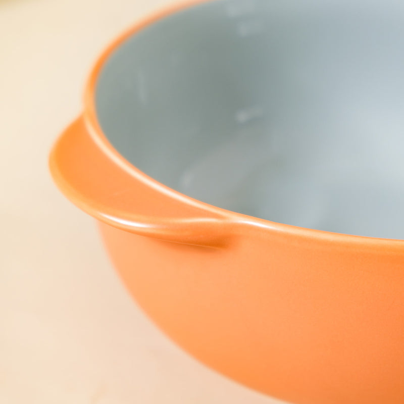 Zoella Ceramic Serving Bowls Set Of 2 Orange 1900ml - Serving bowls, ceramic bowls, large bowls, round bowls, bowl with handle, microwave safe bowls