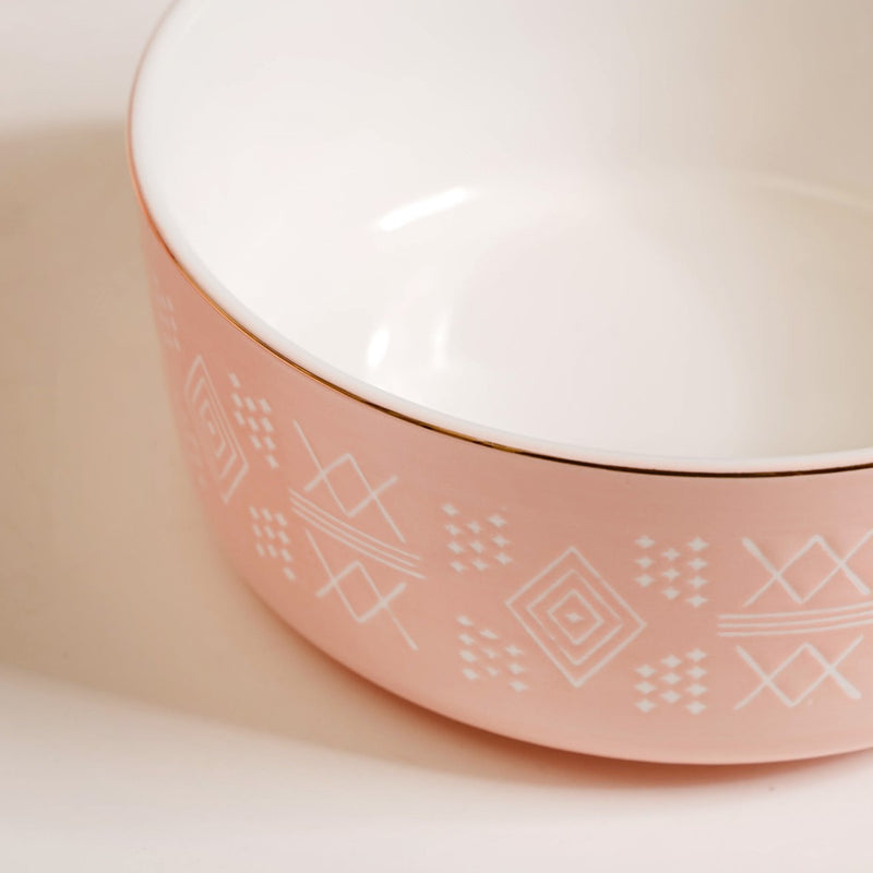 Azo Pink Serving Bowl Set Of 2 1140ml- bowl sets, serving bowls set, pink bowls, printed bowls, big bowl sets, serving dishes, serving bowls
