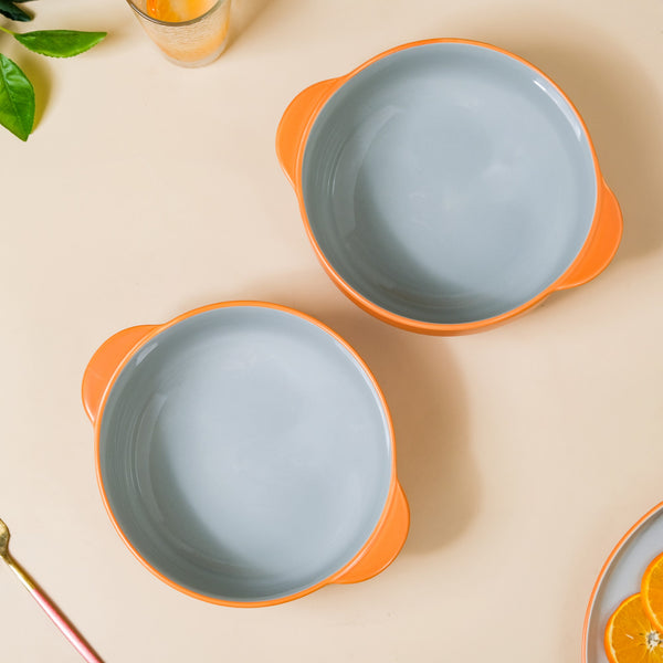 Zoella Ceramic Serving Bowls Set Of 2 Orange 1900ml