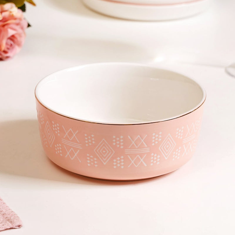 Azo Pink Serving Bowl Set Of 2 1140ml- bowl sets, serving bowls set, pink bowls, printed bowls, big bowl sets, serving dishes, serving bowls