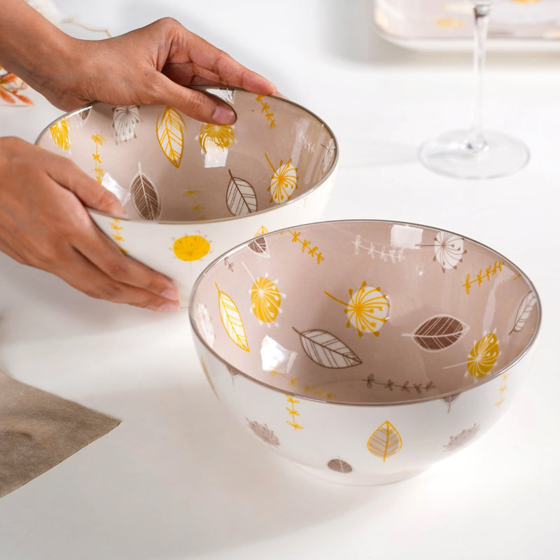 Set Of 2 Dandelion Serving Bowls 1650ml - Serving bowls, ceramic serving bowls, serving bowls set, snack serving bowls, large bowls ceramic bowls