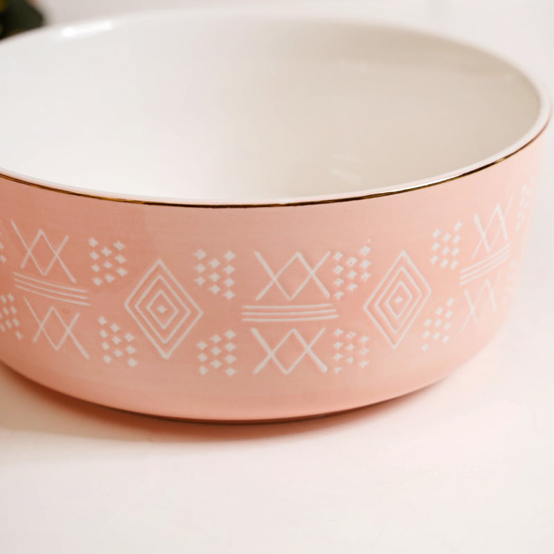 Azo Pink Serving Bowl Set Of 2 1140ml- bowl sets, serving bowls set, pink bowls, printed bowls, big bowl sets, serving dishes, serving bowls