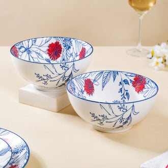 Ceramic Oriental Elegance Serving Bowl Set Of 2 1650ml - Serving bowls, ceramic serving bowls, serving bowls set, white ceramic bowls