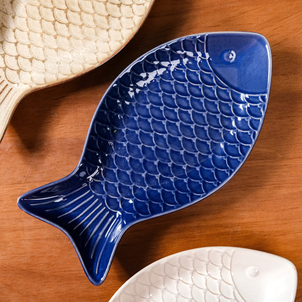 Fish Ceramic Platter Set Of 3