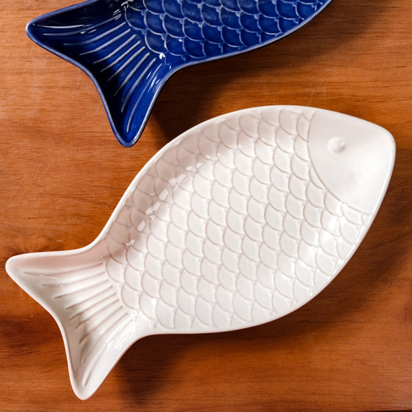 Fish Ceramic Platter Set Of 3