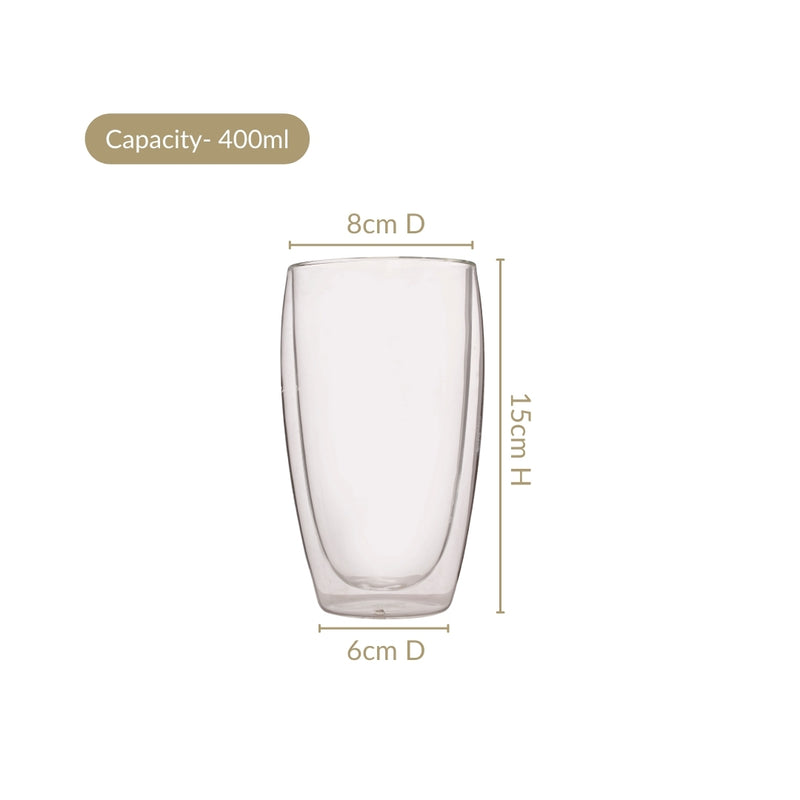 Set Of 2 Insulated Double Wall Cocktail Glasses 400ml