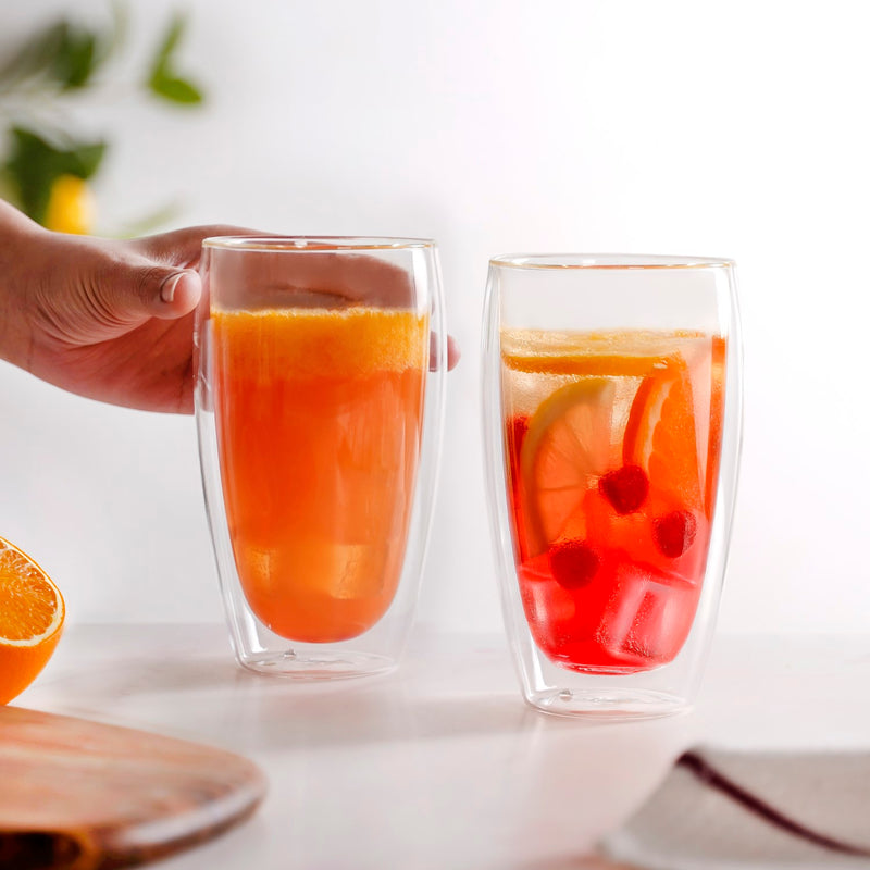 Set Of 2 Insulated Double Wall Cocktail Glasses 400ml