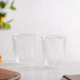 Set Of 2 Insulated Transparent Double Wall Tumblers 300ml