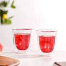 Set Of 2 Transparent Double Wall Tumblers 300ml
