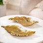 Set Of 2 Decorative Leaf Trinket Tray